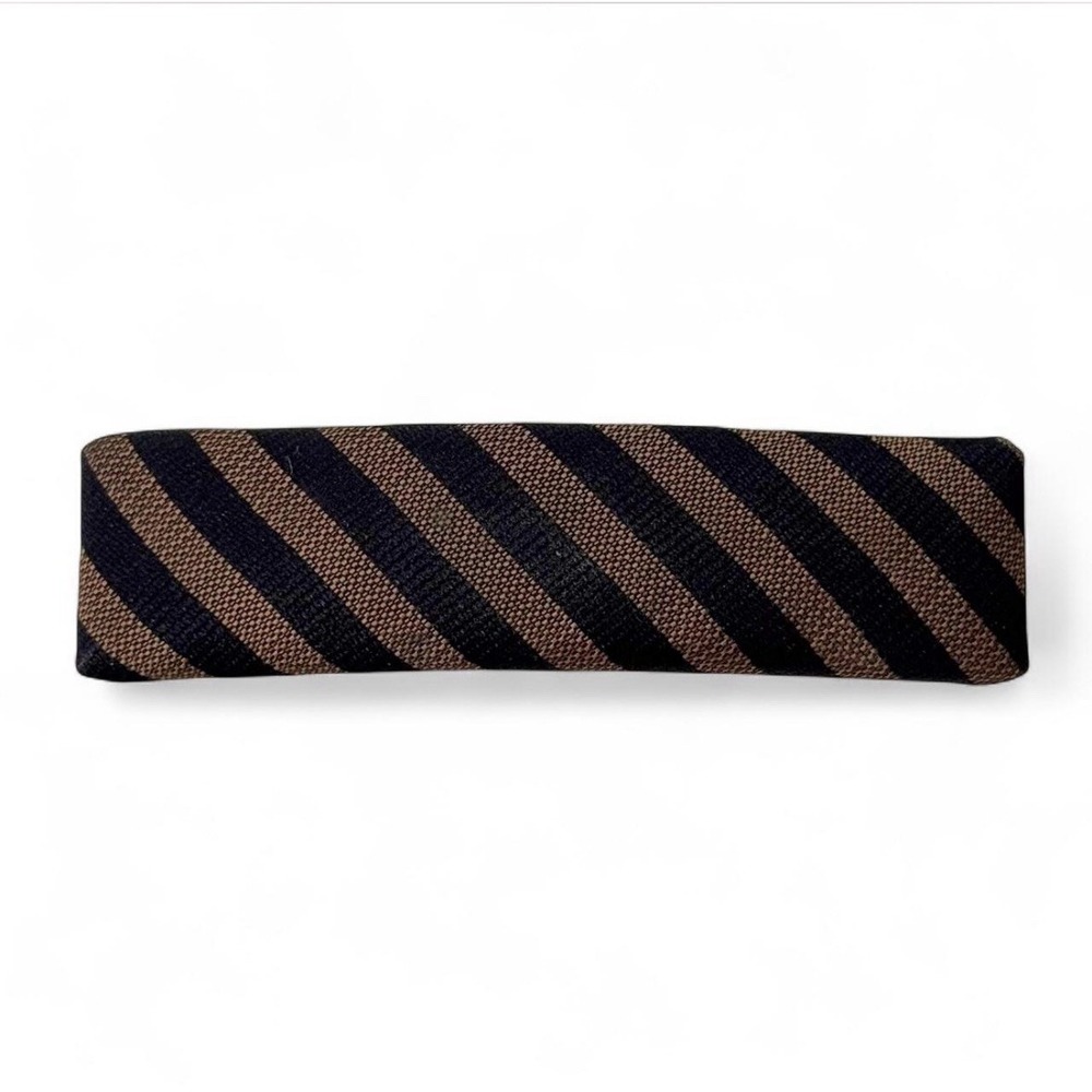 Fendi Hair Clip Pequin Barrette Authentic Brown Black - Picture 1 of 5